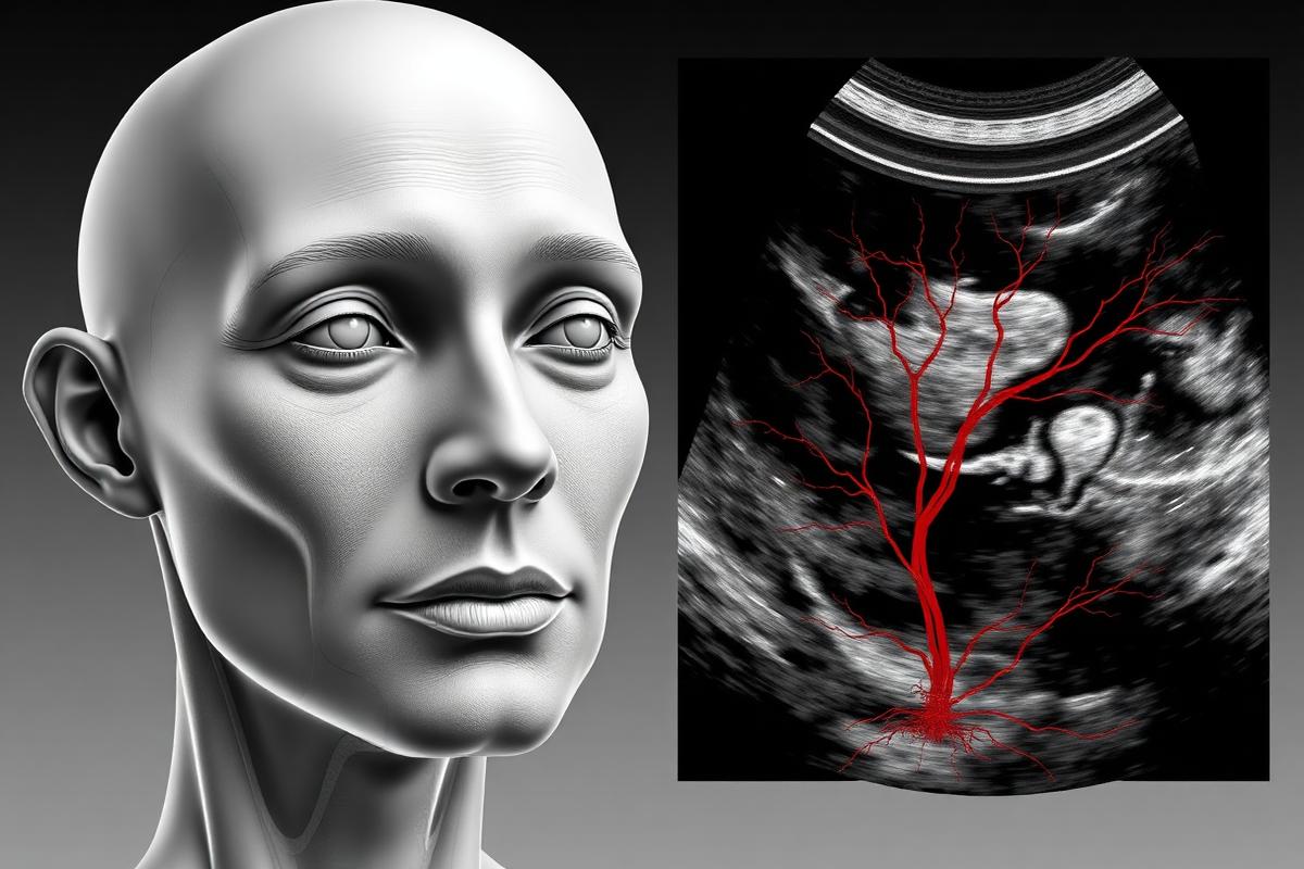 Comparativo entre anatomia externa e visualização por ultrassom